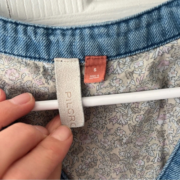 Anthropologie Pilcro Flounced Tunic Dress Chambray Denim - Picture 3 of 6